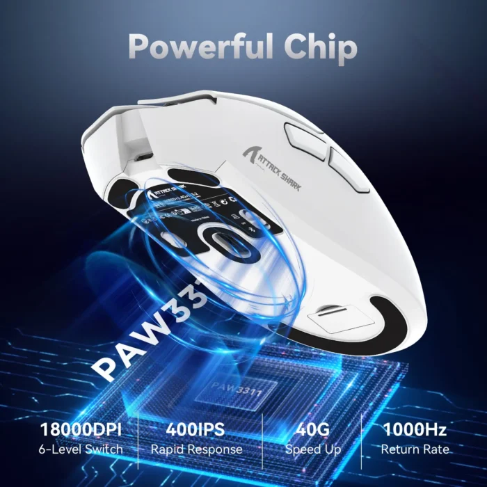 ATTACK SHARK R1 Wireless Gaming Mouse - Black - Image 8