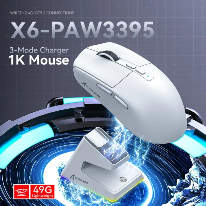 ATTACK SHARK X6 Wireless Gaming Mouse - Black - Image 14