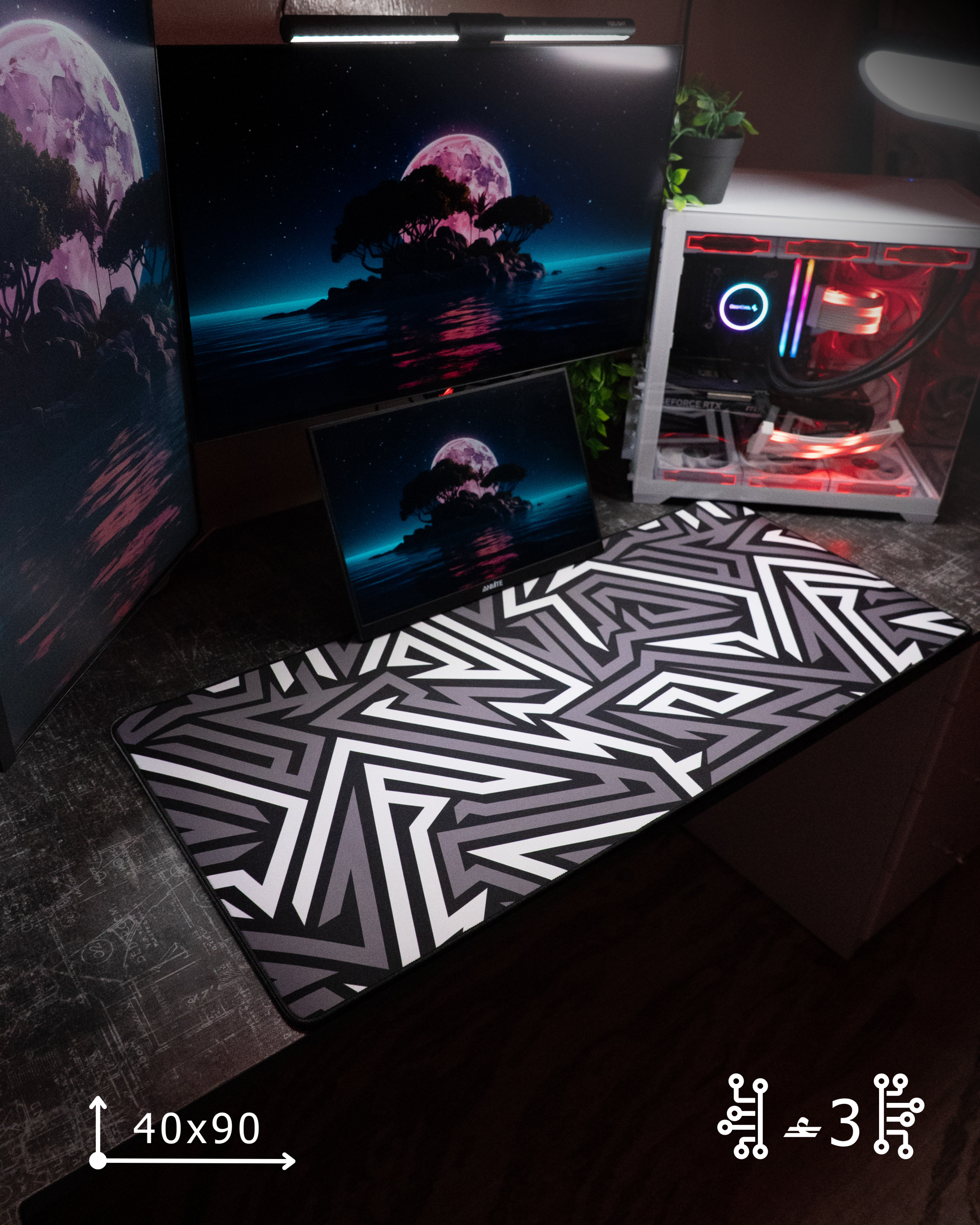 بوستات - 35 Cyber Maze Mousepad (40x90) - Image 1