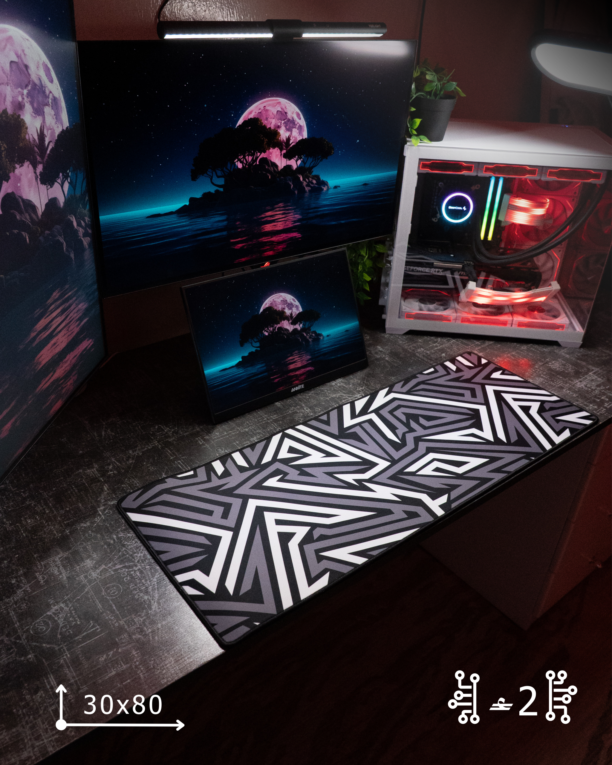 بوستات - 36 Cyber Maze Mousepad (30x80) - Image 1