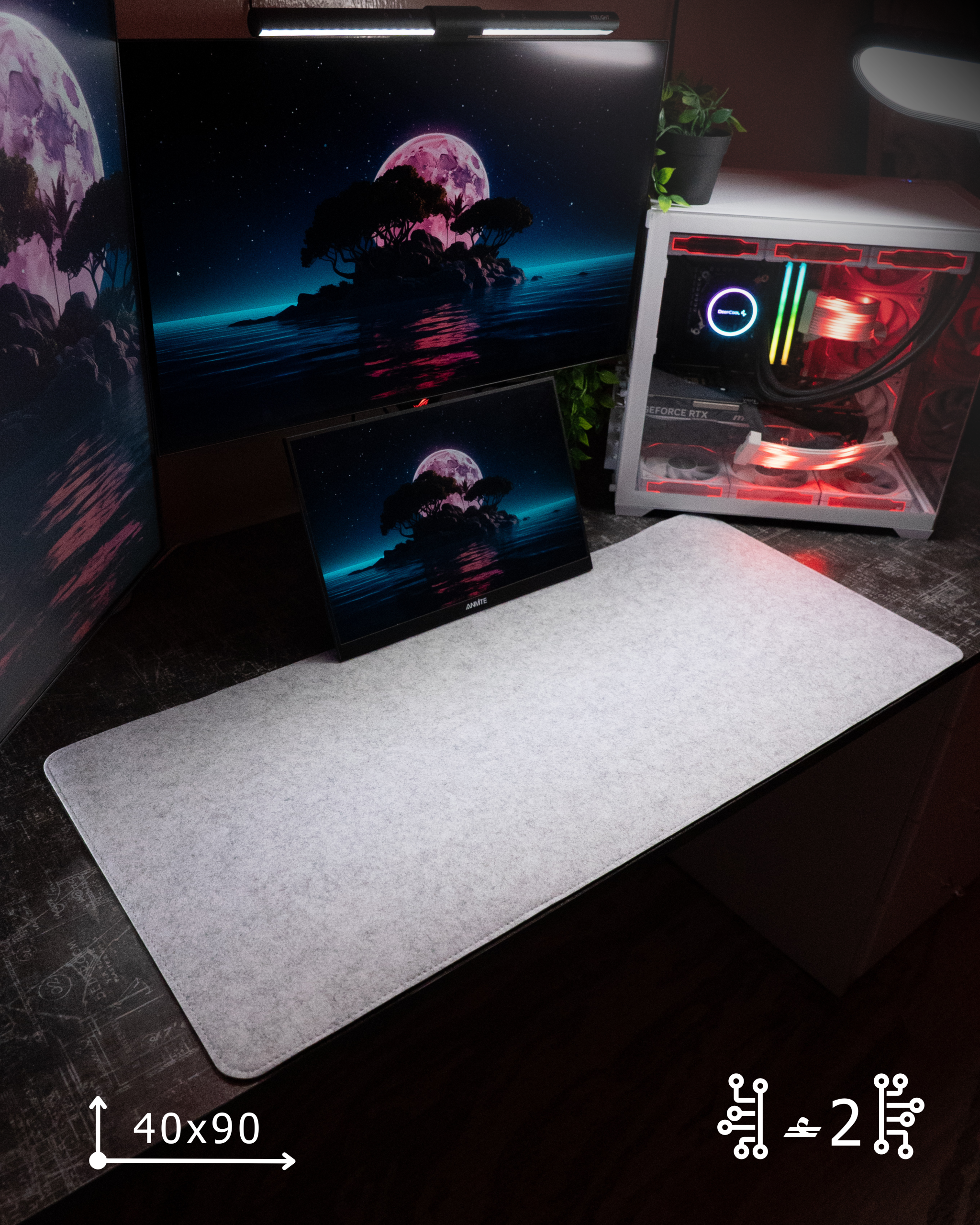 بوستات - 39 White Office Mousepad (40x90) - Image 1