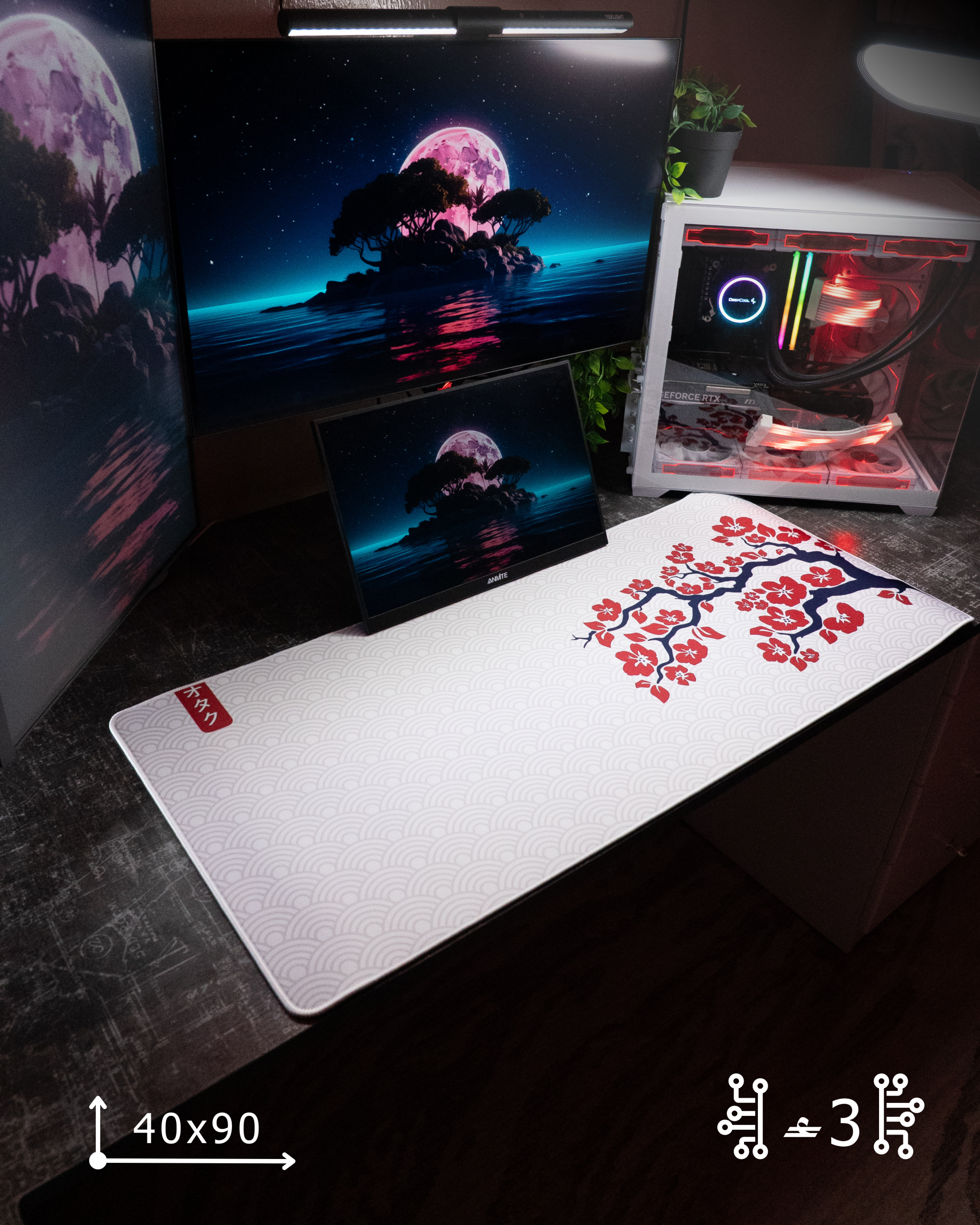 بوستات - 45 Sakura Mousepad (40x90) - Image 1