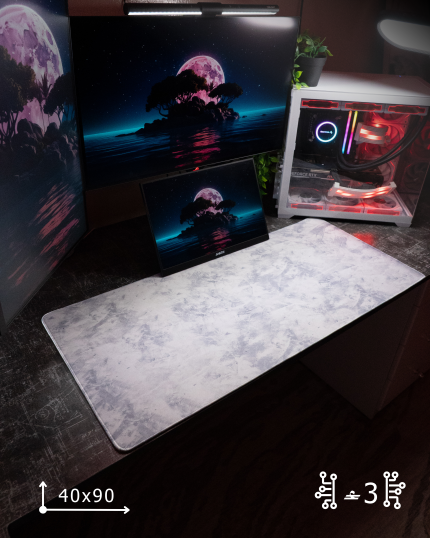White Marble Mousepad (40x90)