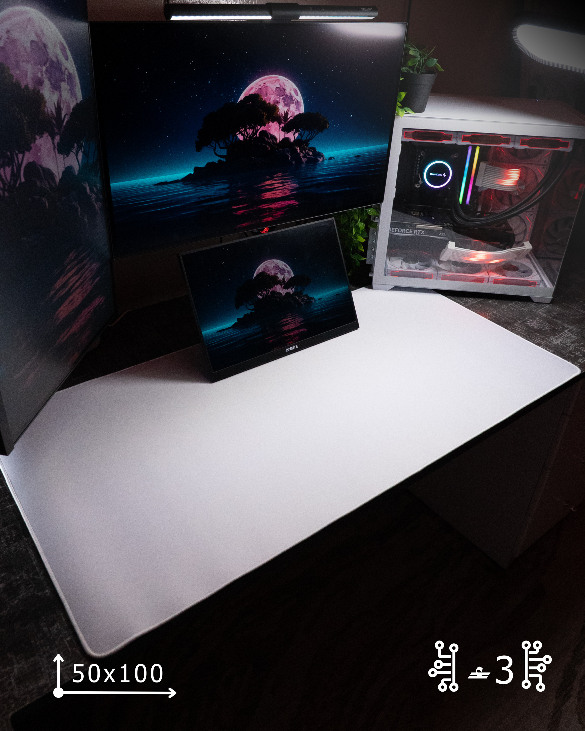 بوستات - 64 White Blank Mousepad (50x100) - Image 1