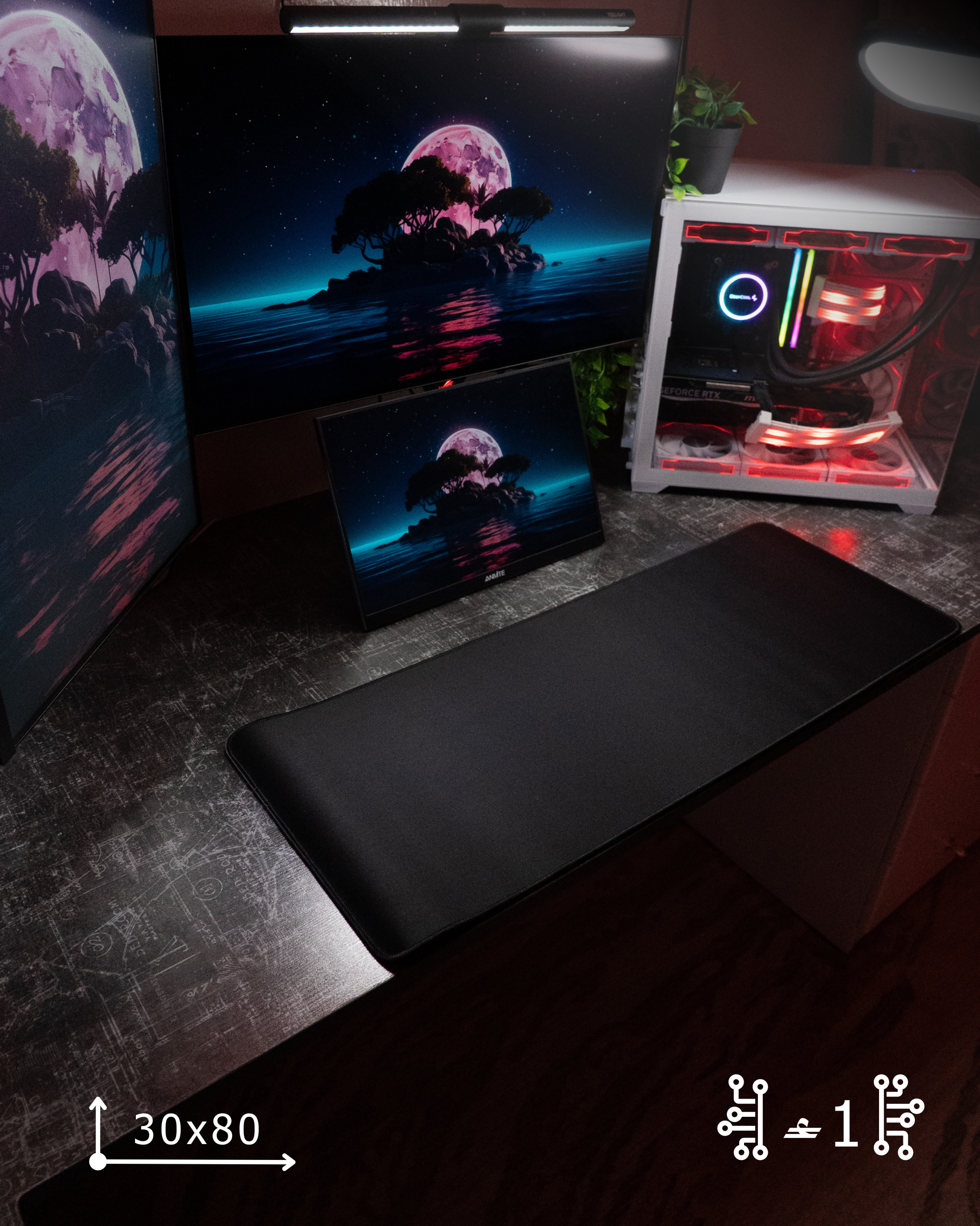 بوستات - 70 Black Blank Mousepad (30x80) - Image 1