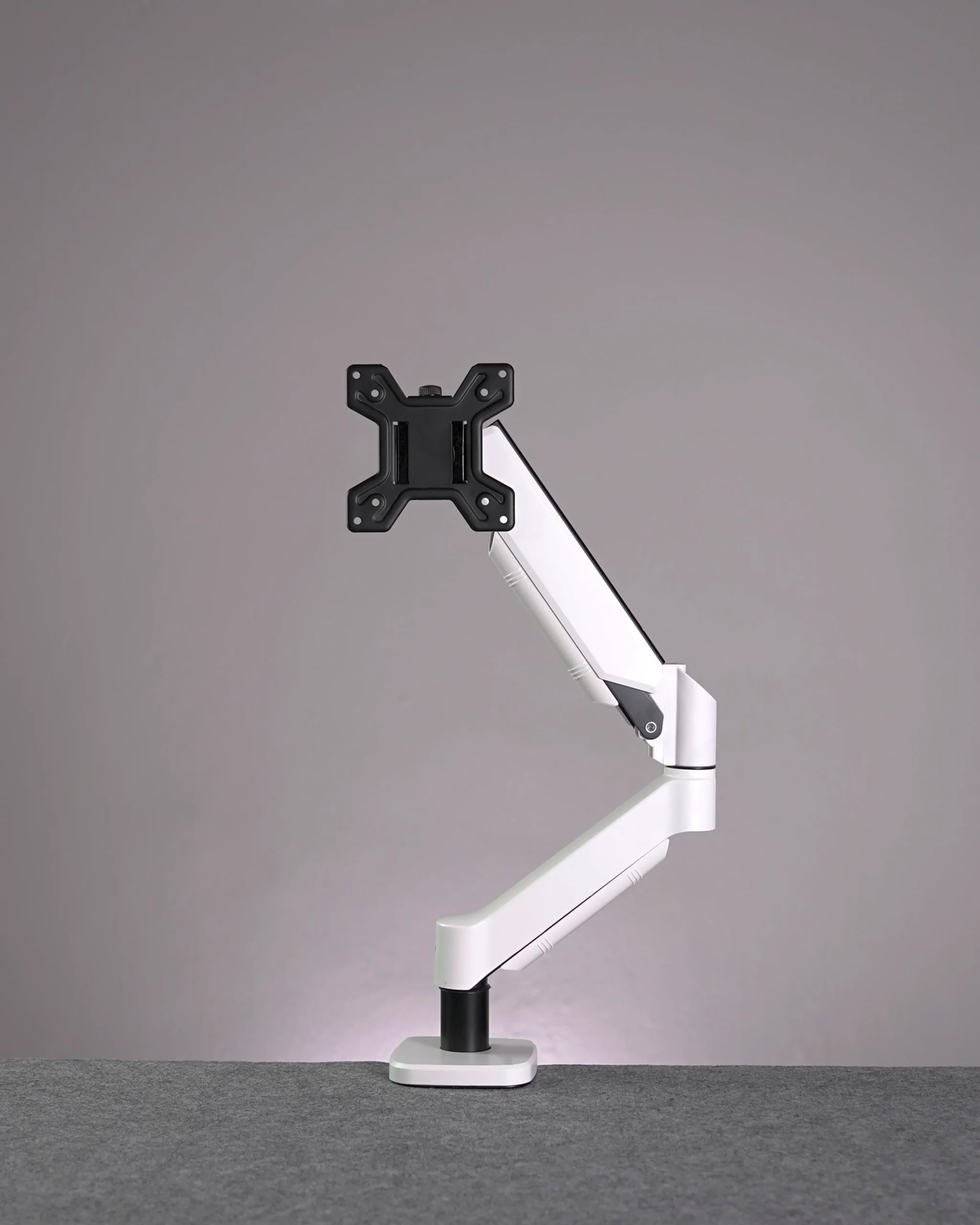 1 White Single Hydraulic Monitor Stand - Image 1