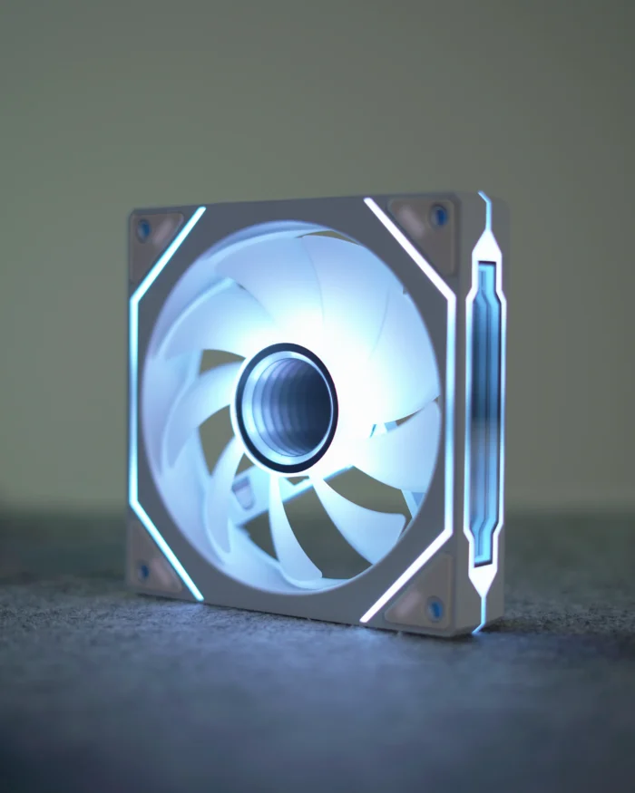 White Skyline ATX PC Case +7 Fans - Image 5