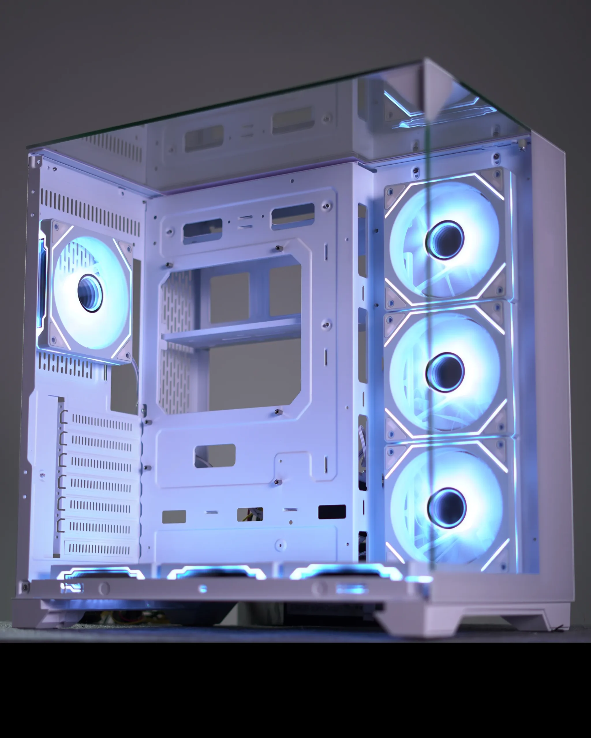2 White Skyline ATX PC Case +7 Fans - Image 1