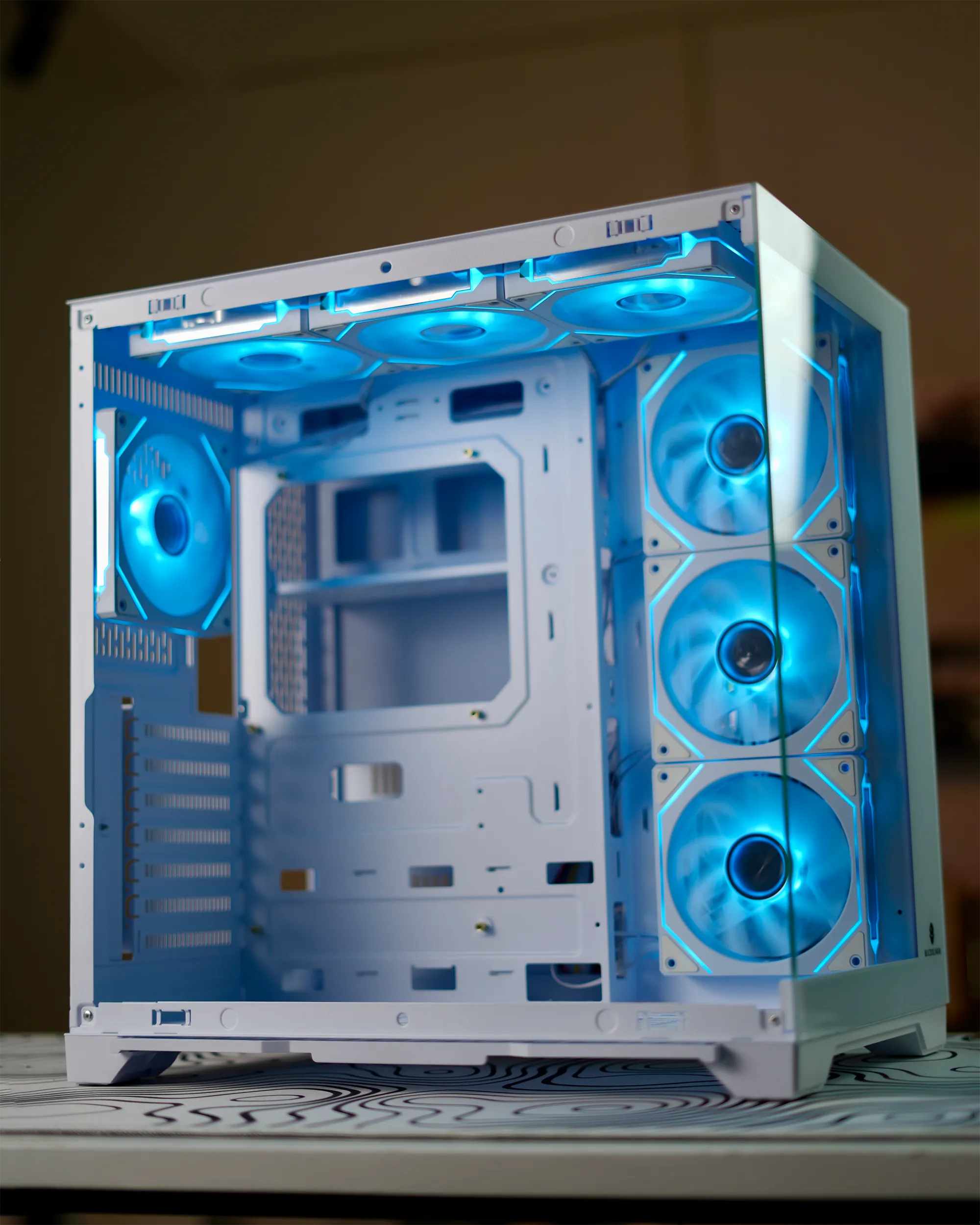 2 White Lone Warrior PLUS ATX PC Case + 7 Fans - Image 1
