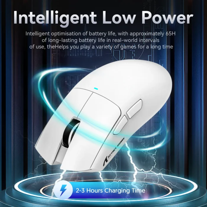 ATTACK SHARK X11 Wireless Gaming Mouse - White - Image 6