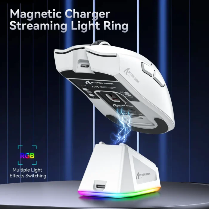 ATTACK SHARK X11 Wireless Gaming Mouse - White - Image 7