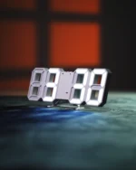 White 3D Digital Clock