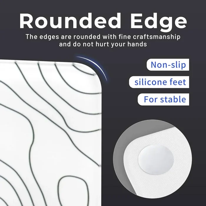 White Topography Glass Mousepad - Image 5