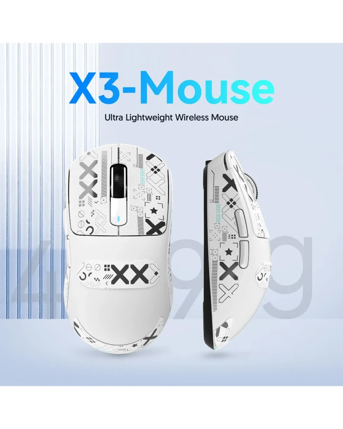 ATTACK SHARK X3 Pro Wireless Gaming Mouse – White - Image 4