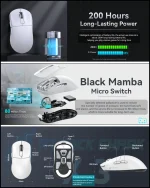 ATTACK SHARK X3 Pro Wireless Gaming Mouse – White - Image 7
