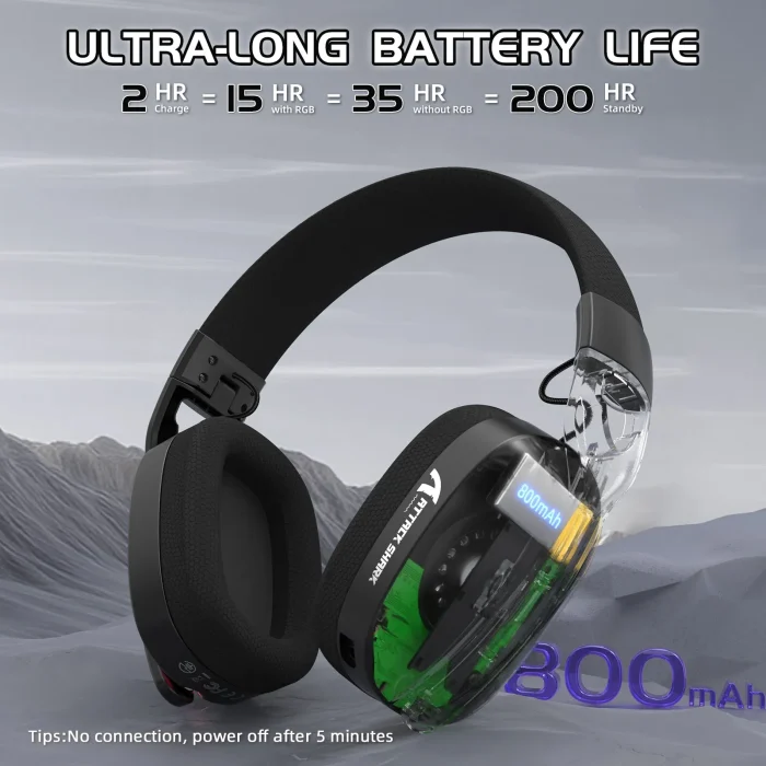 Attack Shark L90 Headset - Black - Image 10