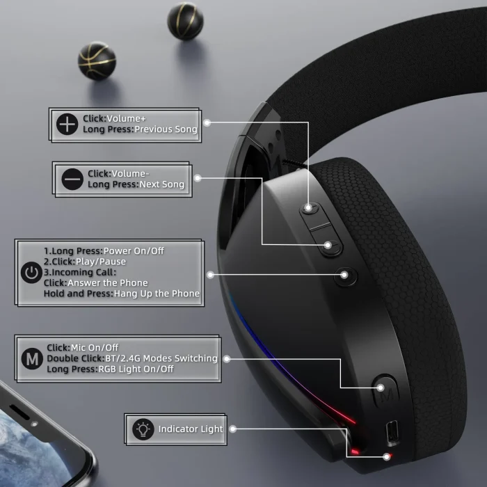 Attack Shark L90 Headset - Black - Image 12