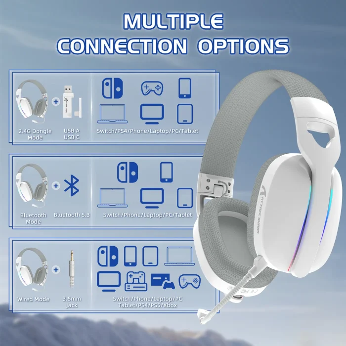Attack Shark L90 Headset - White - Image 8